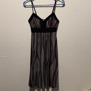 Sexy Candies Retro Geometric Print Empire Waist Spaghetti Strap Dress Midi Small
